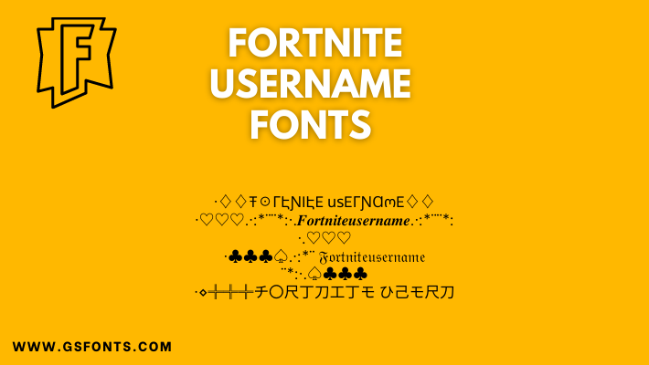 Fortnite Username fonts